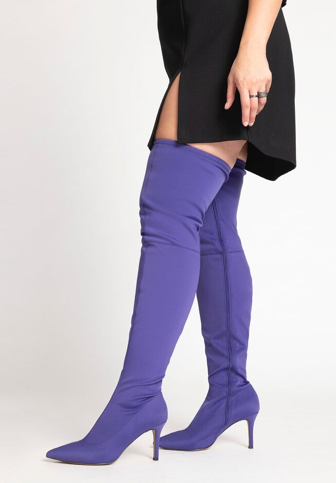Sydney Neoprene Over The Knee Boot, PURPLE, hi-res image number null