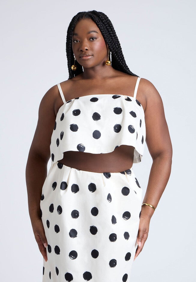 Cropped Bubble Top , PAINT DOT, hi-res image number null