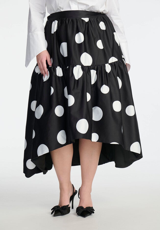 ELOQUII x kate spade new york Tiered Dot Maxi Skirt, POLKA DOT, alternate image number null