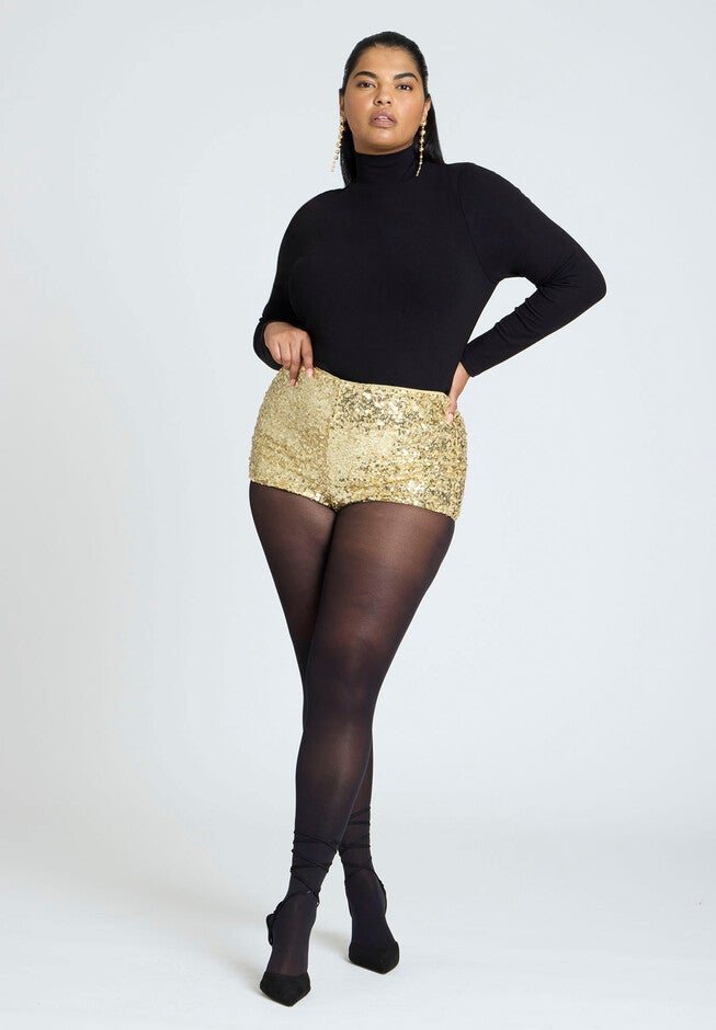 Sequin Hot Short, GOLD SHIMMER, on-hover image number null
