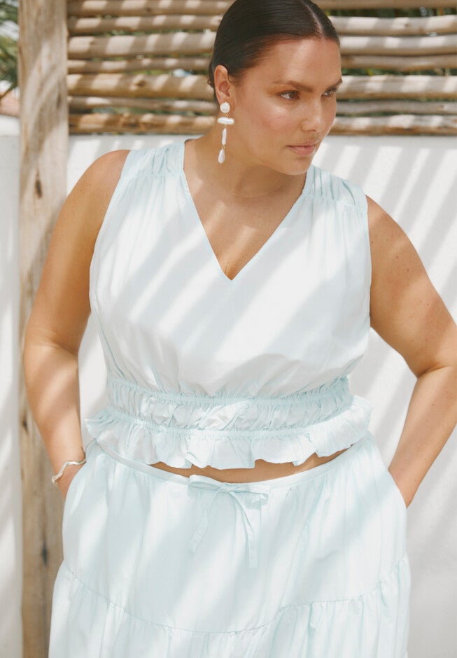 Shirred Top, STARLIGHT BLUE, hi-res image number null