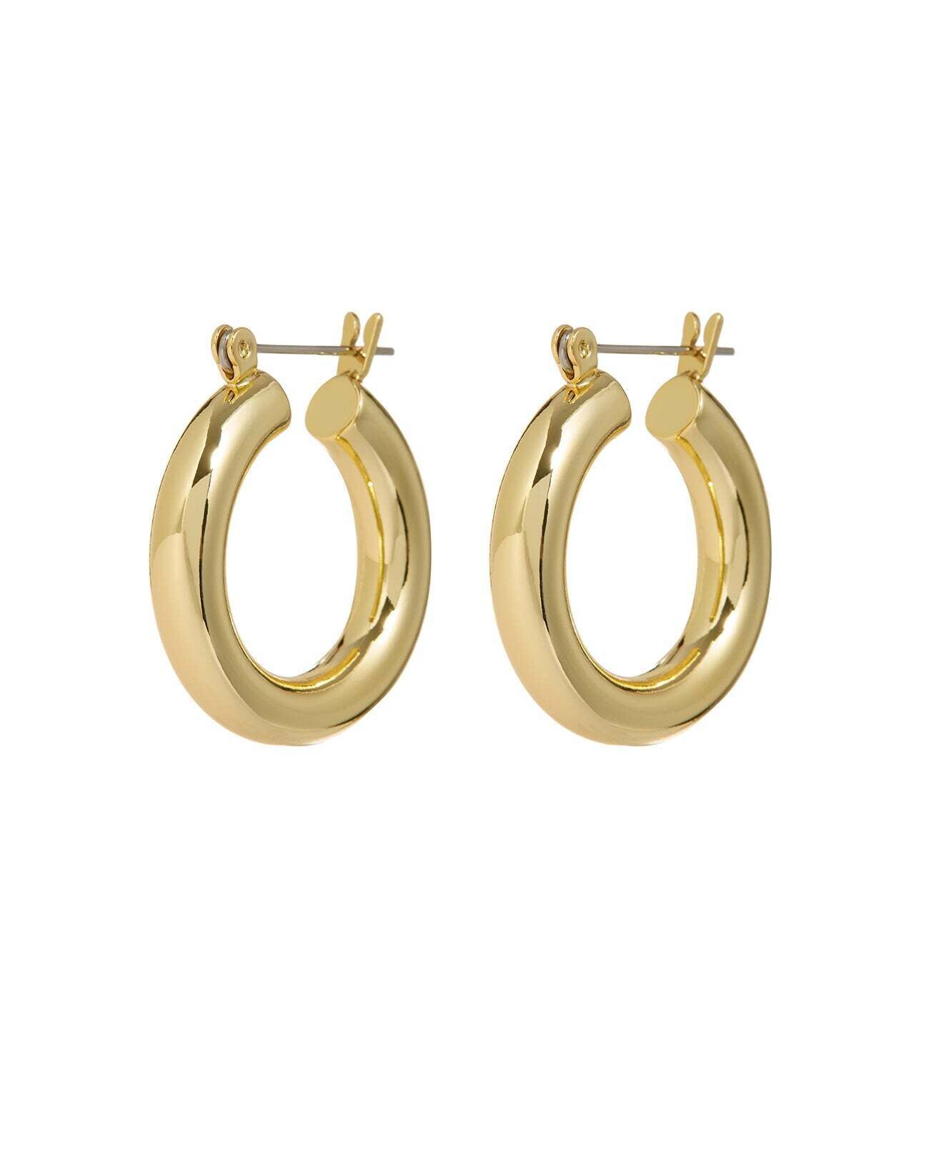 Baby Amalfi Tube Hoops- Gold, GOLD, hi-res image number 0