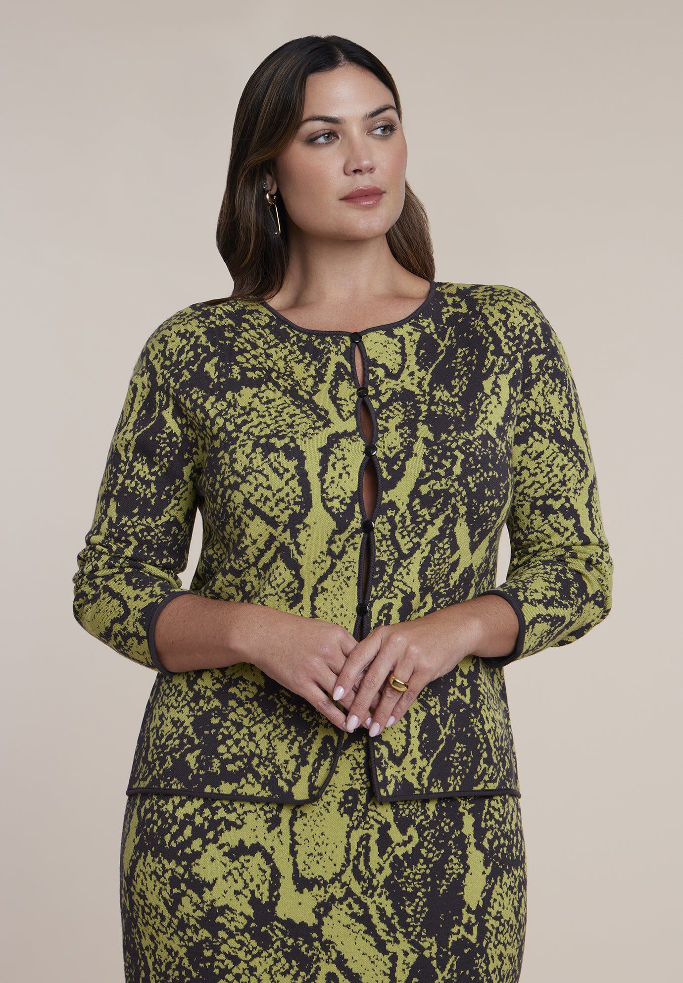 Intarsia Knit Cardigan