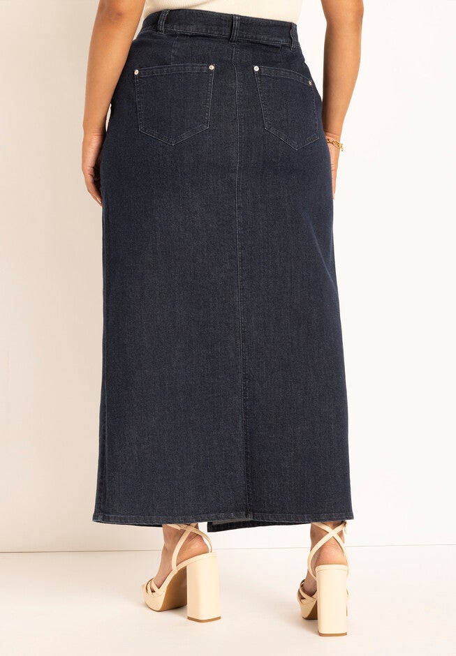 Denim Maxi Skirt, INDIGO, alternate image number null