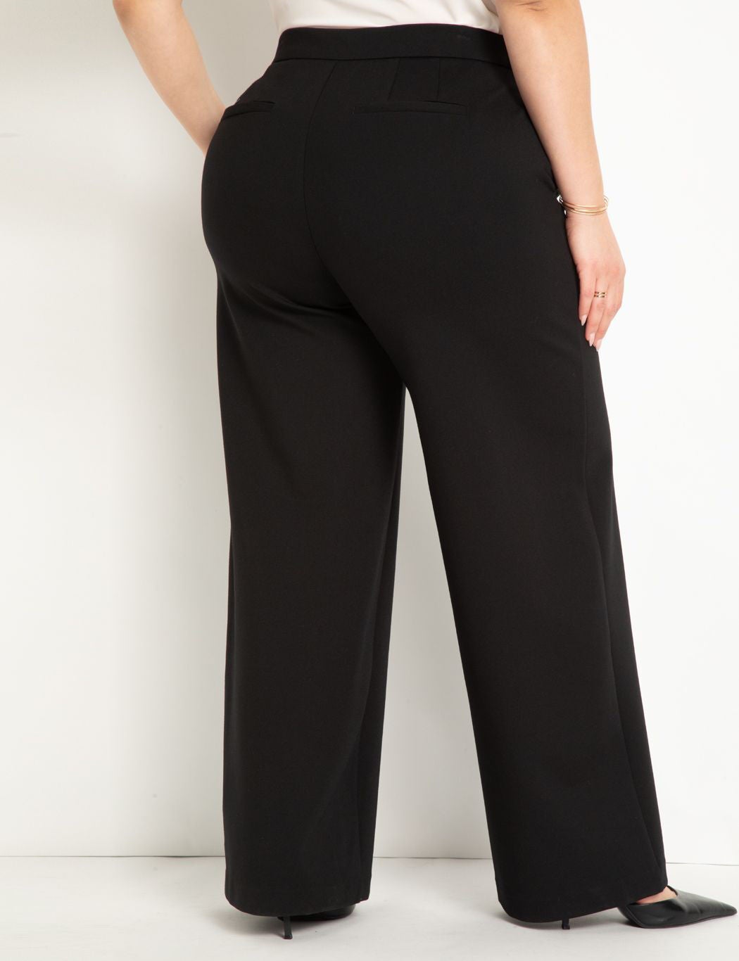 The Ultimate Stretch Wide Leg Pant, TOTALLY BLACK, alternate image number 2