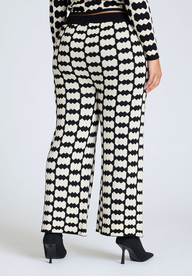 Intarsia Sweater Pant, BLACK GEO CRUNCH, alternate image number null