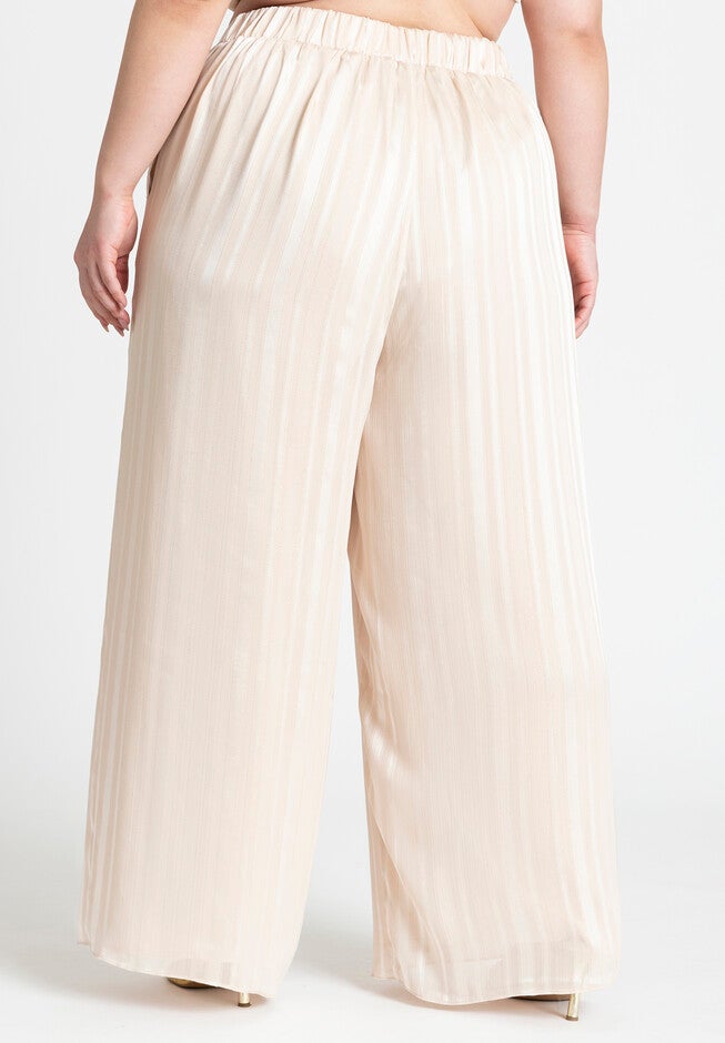 Metallic Stripe Wide Leg Pant, FROSTED TOFFEE, alternate image number null