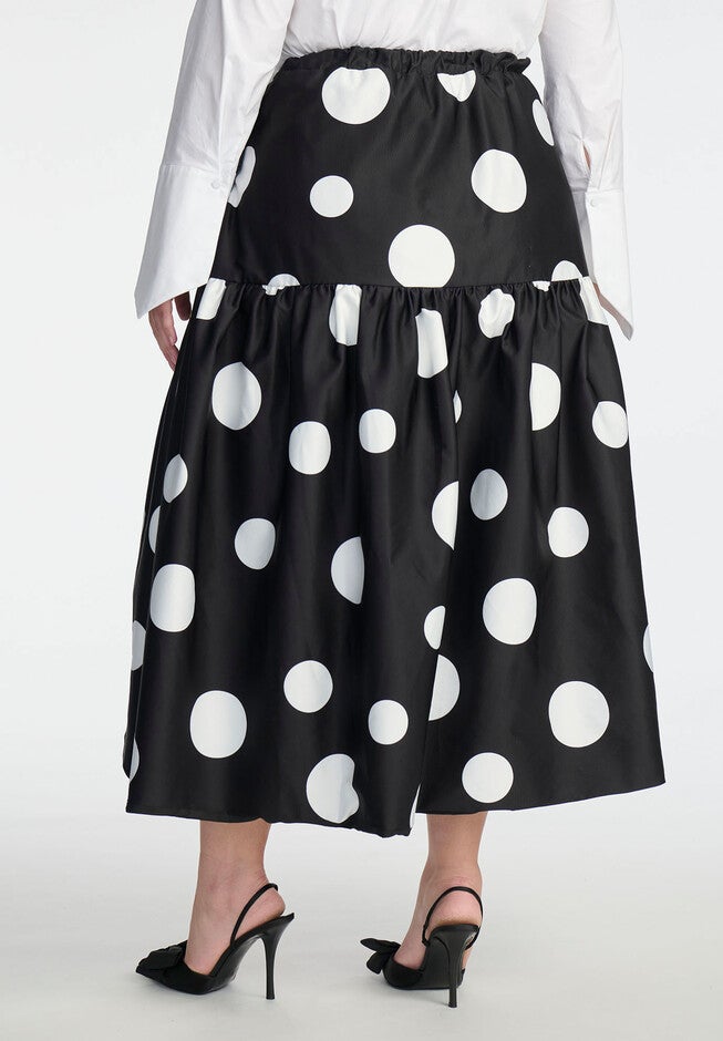 ELOQUII x kate spade new york Tiered Dot Maxi Skirt, POLKA DOT, alternate image number null