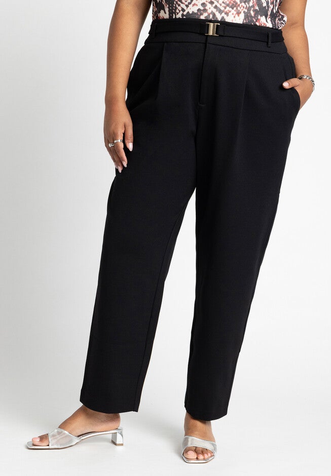 Ankle Pant With Belt, BLACK ONYX, alternate image number null