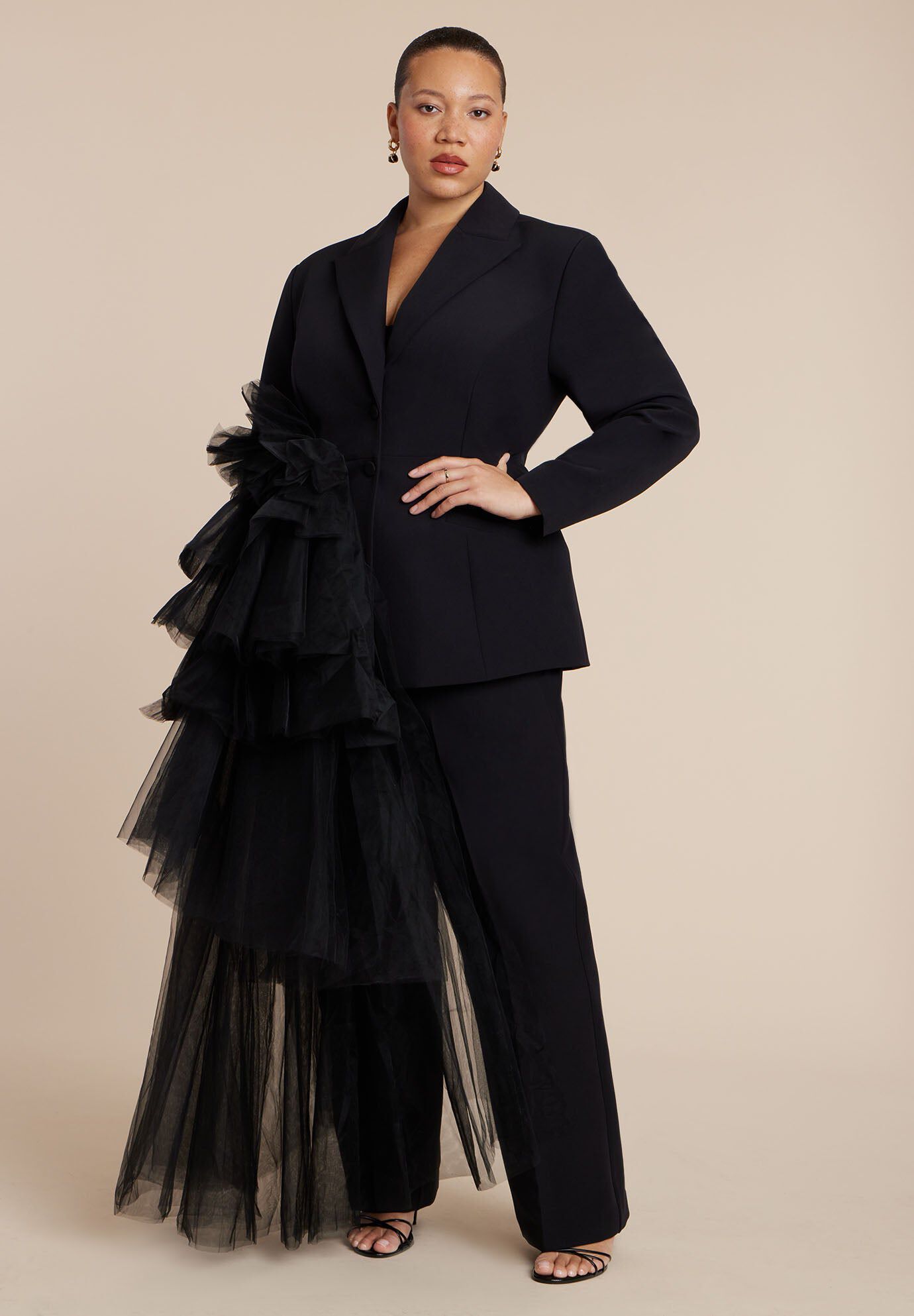 Dramatic Tiered Tulle Blazer