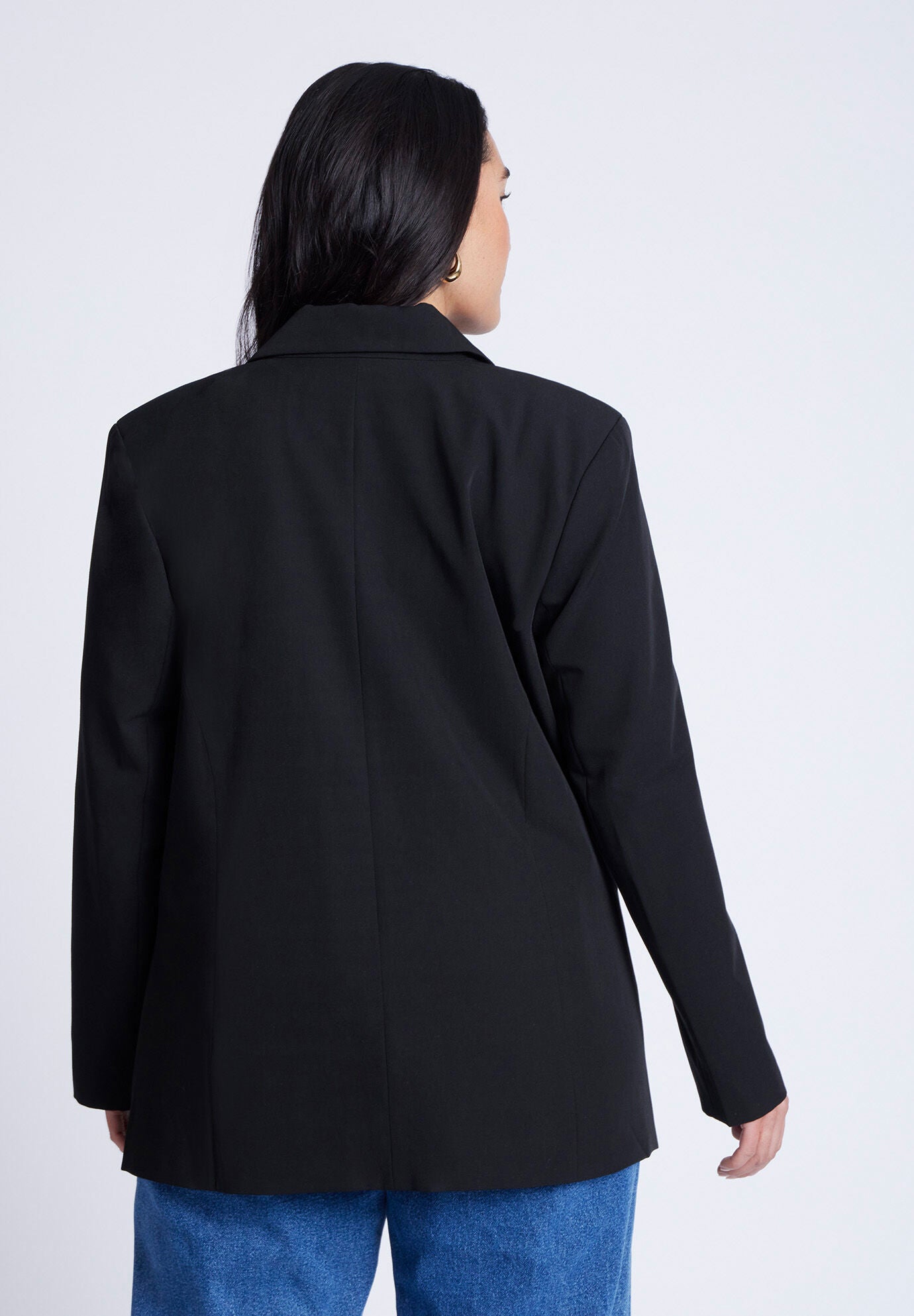 Long Relaxed Blazer, TOTALLY BLACK, alternate image number 2