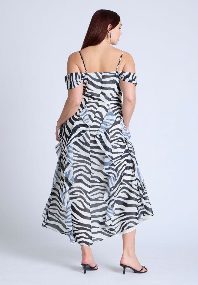 Printed Zebra Dress, OPEN RANGE ZEBRA, alternate image number null