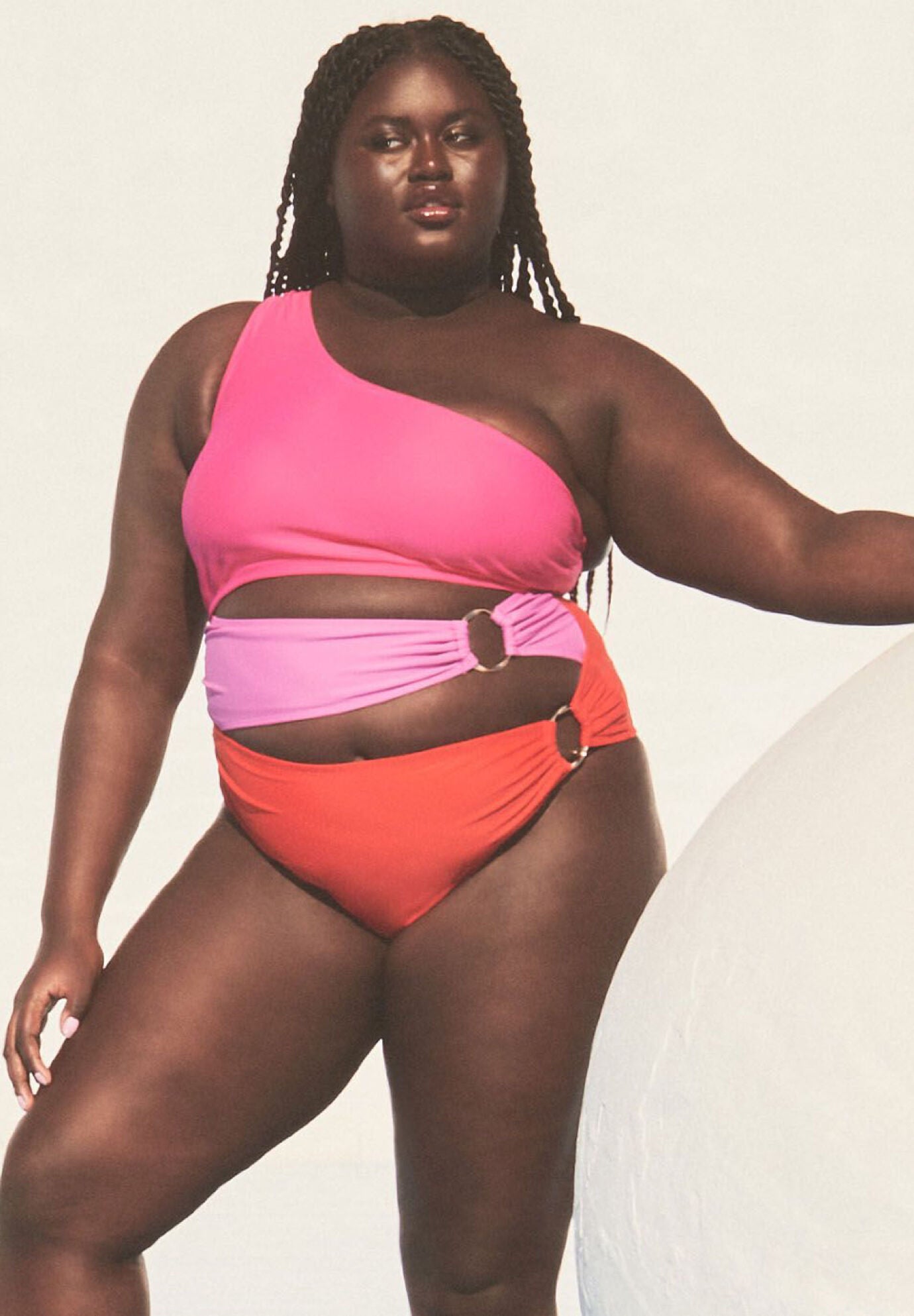 Plus size one shoulder swimsuit top