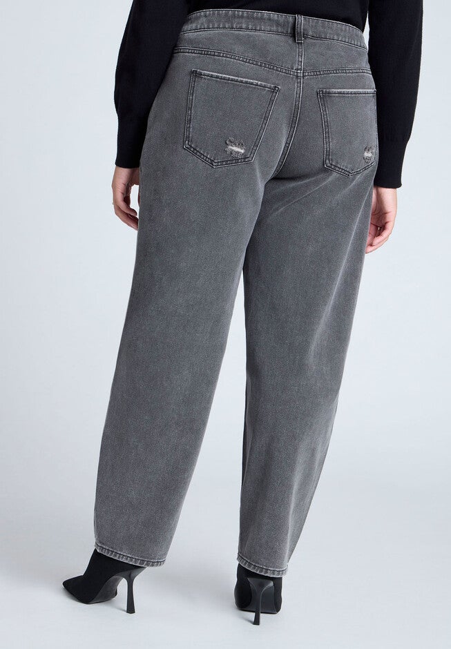 Relaxed Taper Leg Jean With Studs, DARK GREY WASH, alternate image number null
