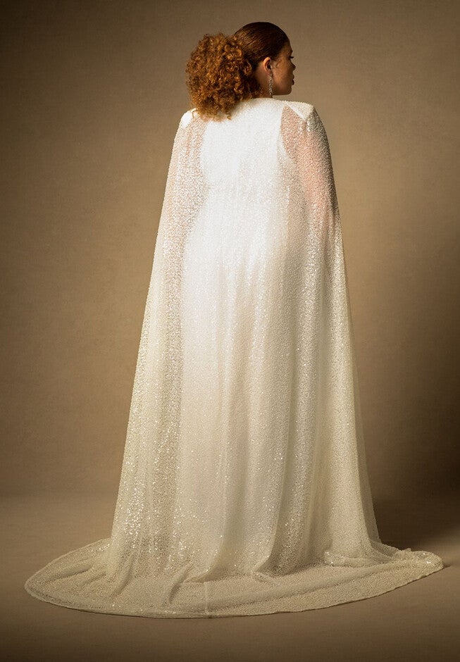 Bridal by ELOQUII Embellished Cape Gown, , alternate image number null