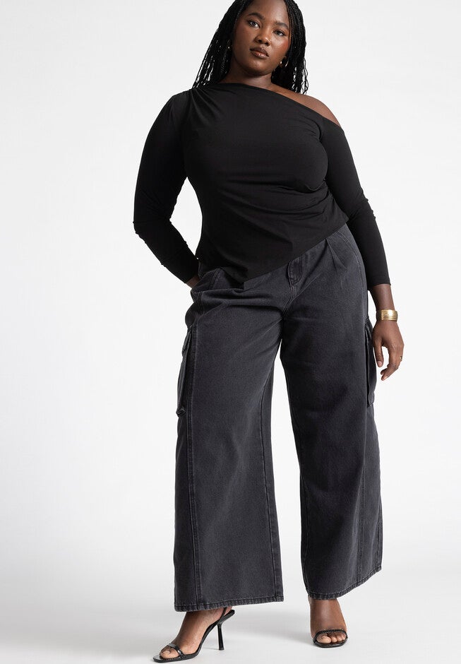 Wide Leg Cargo Jean, , alternate image number null