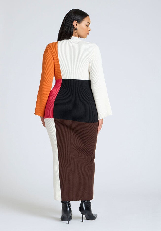 Colorblocked Maxi Dress, MULTICOLOR BLOCK, on-hover image number null