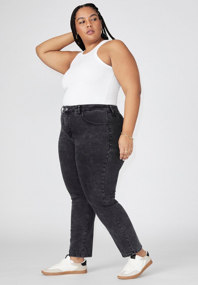 The Leigh Super Stretch Slim Leg Jean, VINTAGE BLACK, on-hover image number null