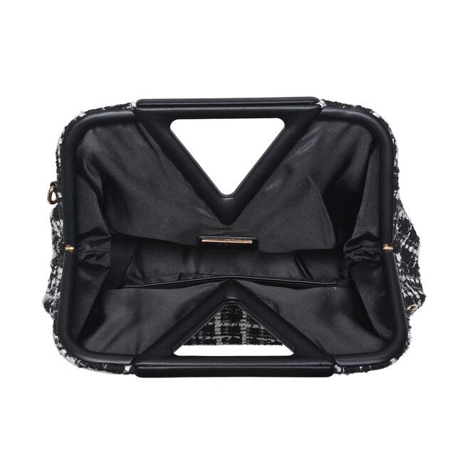 Natasha Tweed Crossbody, BLACK WHITE, alternate image number null
