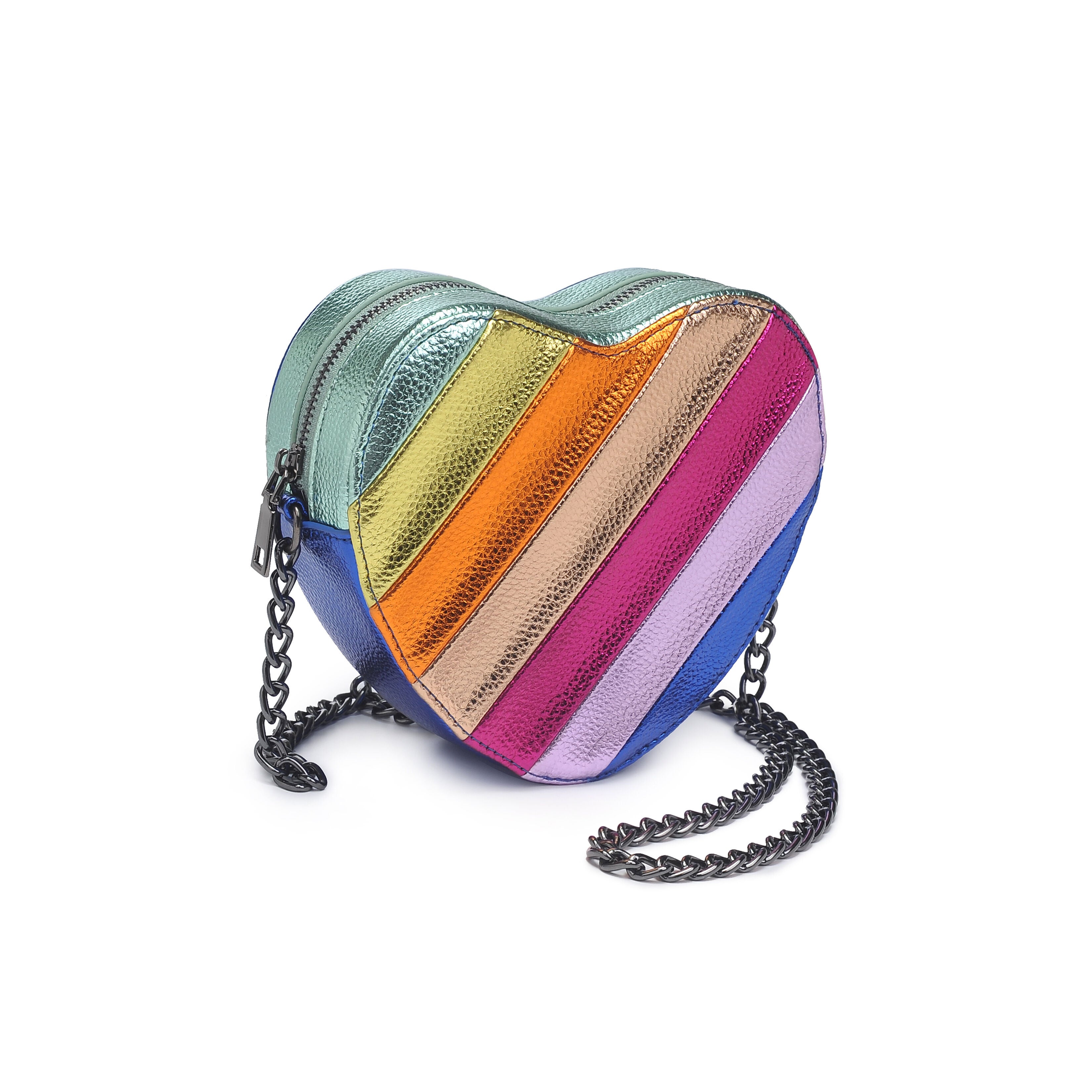 Tasha Faux Leather Heart Crossbody, METALLIC MULTI, on-hover image number 1
