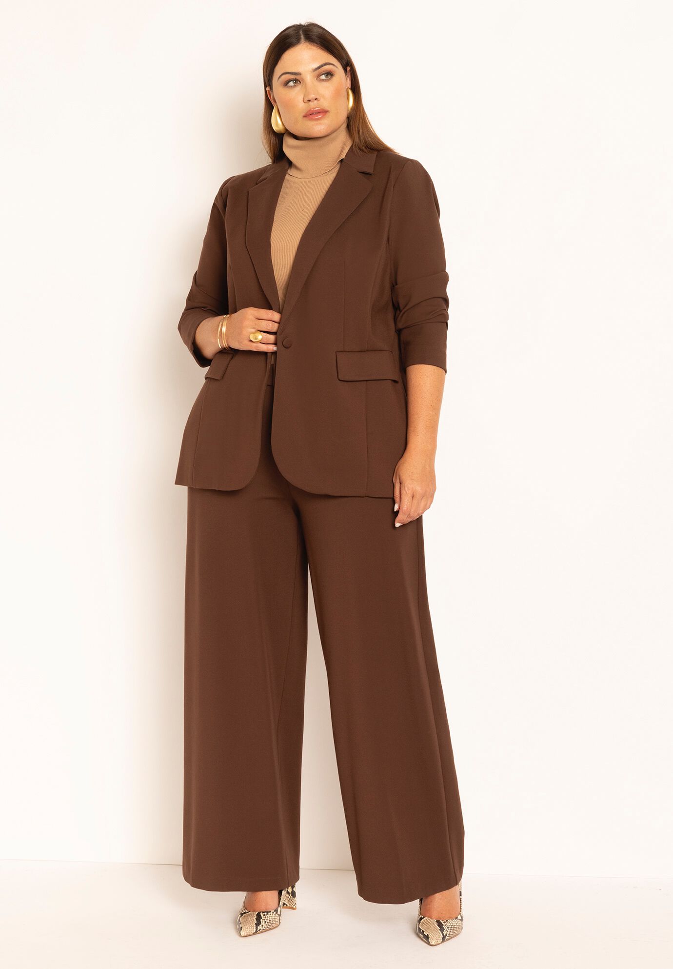 The Ultimate Stretch Wide Leg Pant, CHICORY COFFEE, hi-res image number 0