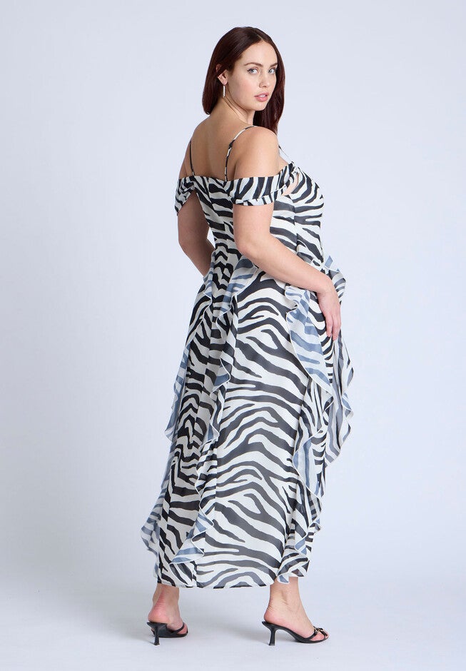Printed Zebra Dress, OPEN RANGE ZEBRA, alternate image number null