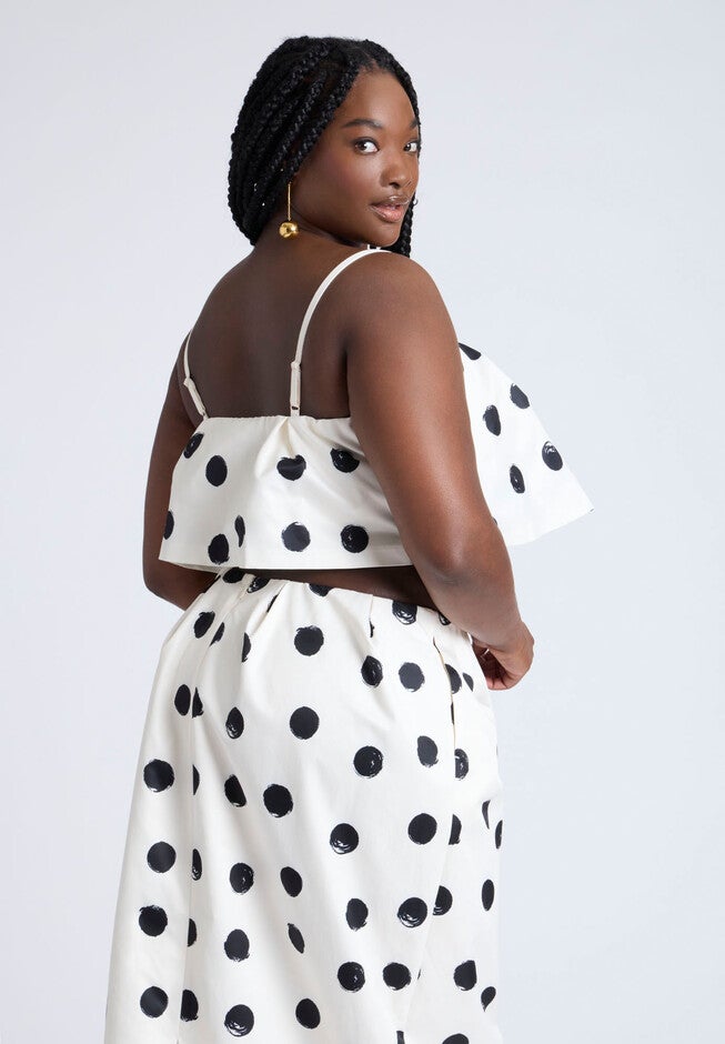 Cropped Bubble Top , PAINT DOT, on-hover image number null