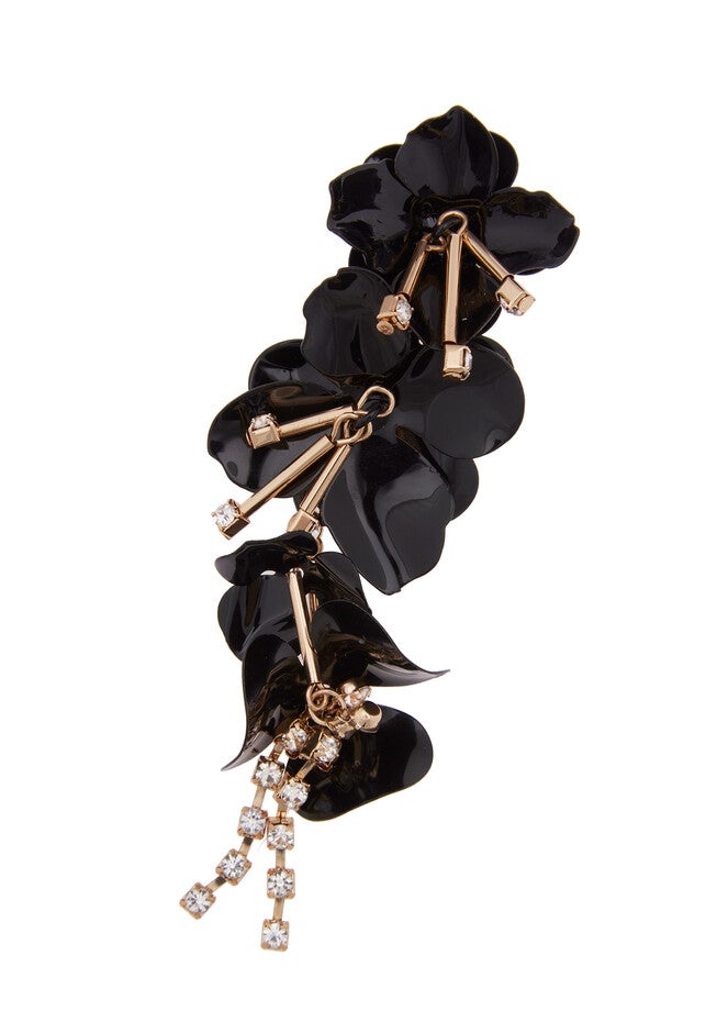 Floral Crawler Earring, BLACK, hi-res image number 0
