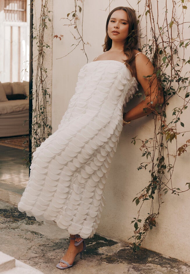 Textured Column Dress , OFF WHITE, hi-res image number null