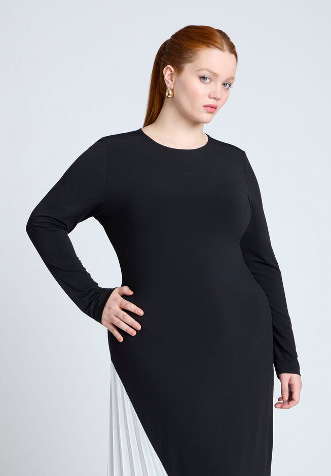 Maxi Dress With Pleat, BLACK ONYX, alternate image number null