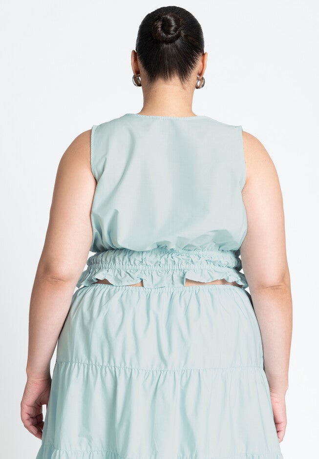 Shirred Top, STARLIGHT BLUE, alternate image number null