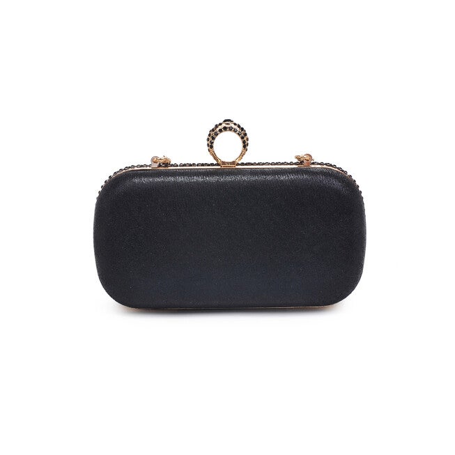 Vivian Rhinestone Fringe Evening Bag, BLACK, alternate image number null