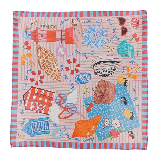 Chase the Sun Striped Bandana - Beige, BEIGE, hi-res image number 0