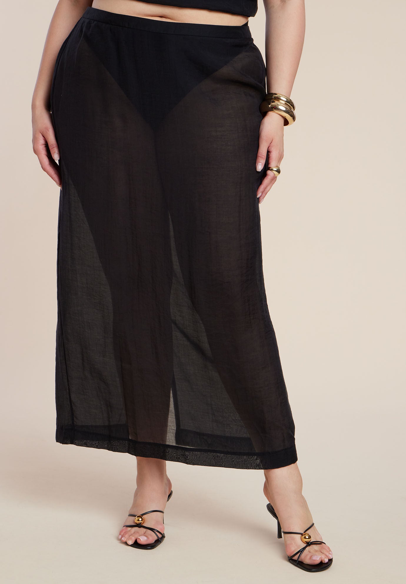 Sheer Printed Organza Skirt