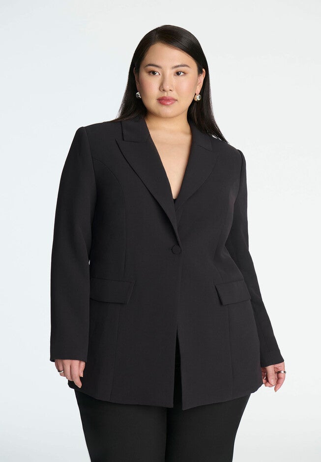 Heart Cutout Blazer, BLACK ONYX, alternate image number null