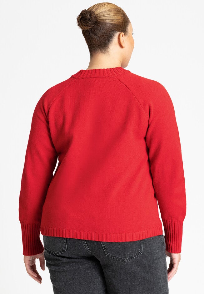Asym Placket Sweater, RED, on-hover image number null