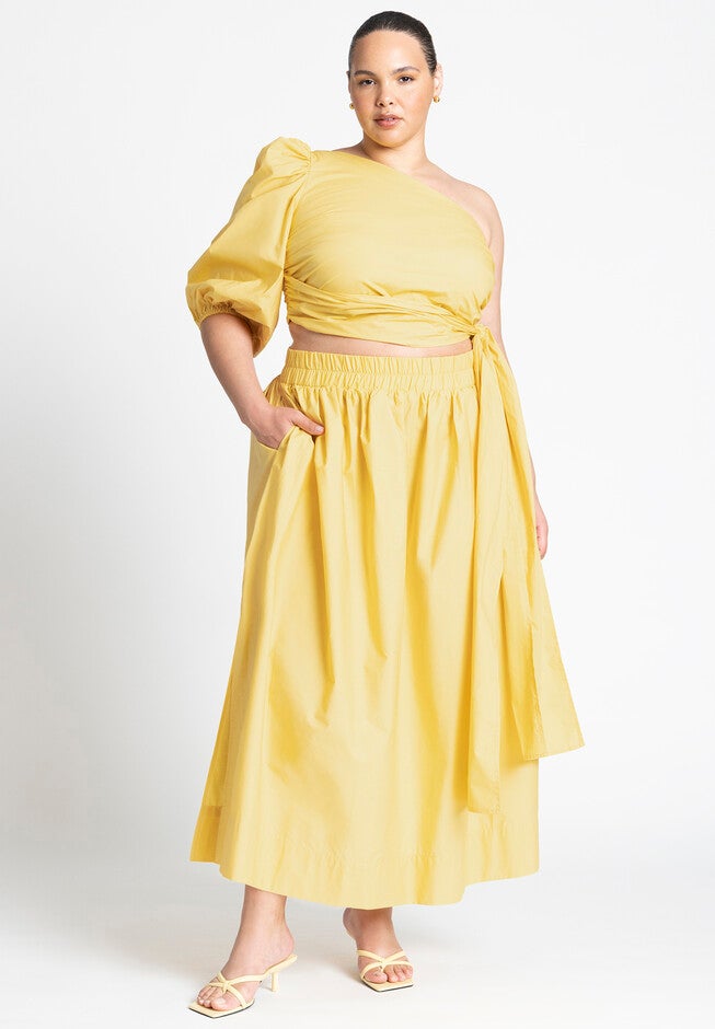 Asym Sarong Top, SUPER LEMON, alternate image number null
