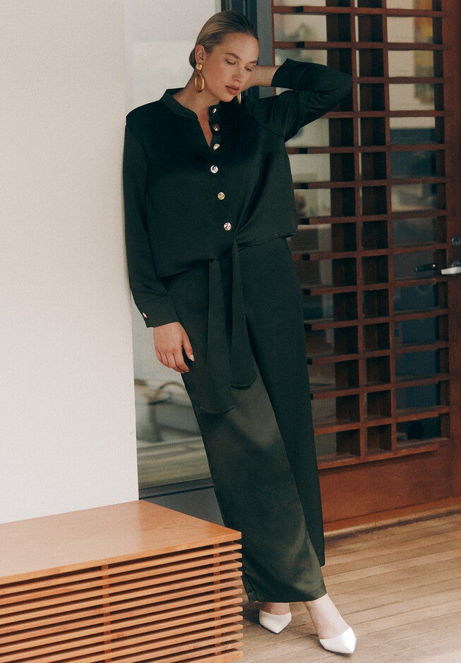 Satin Trouser, FOREST NIGHT, hi-res image number null