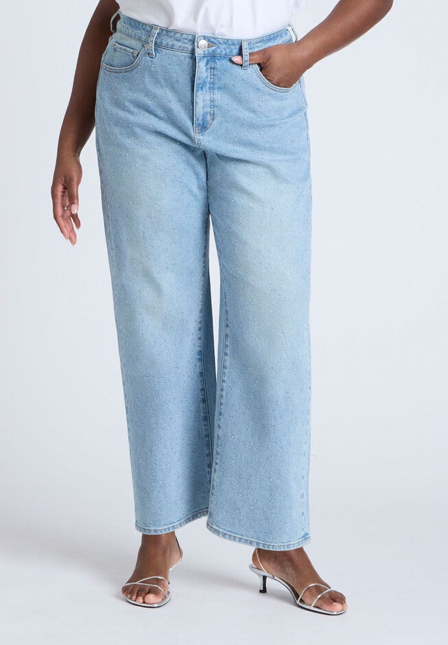 The Sparkle Naomi Straight Leg Jean , VINTAGE BLUE, on-hover image number null