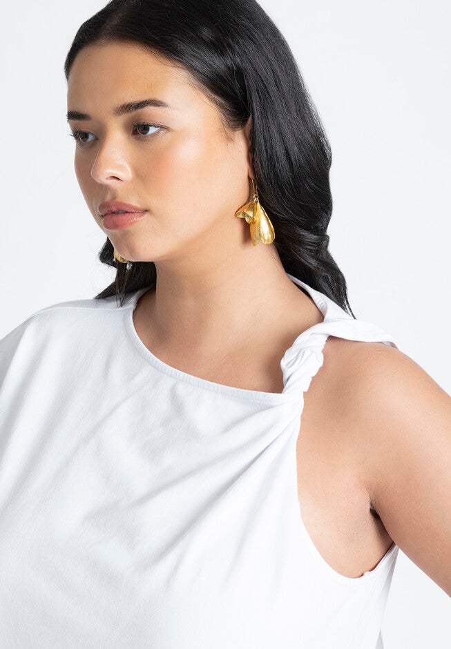 Twist Shoulder Tee, PETAL WHITE, on-hover image number null