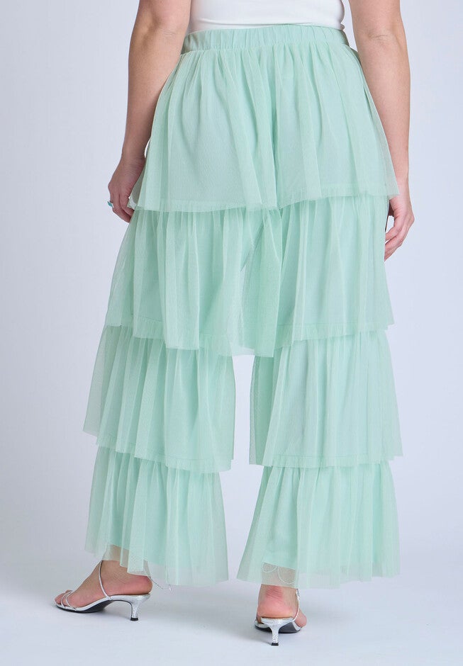 Tulle Ruffle Pant , SUBTLE GREEN, alternate image number null