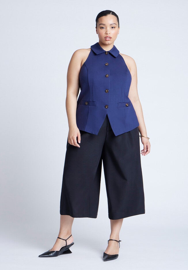Halter Vest Top, MARITIME BLUE, alternate image number null