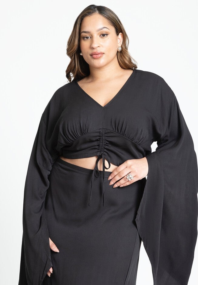 Dramatic Sleeve Top, BLACK ONYX, hi-res image number null