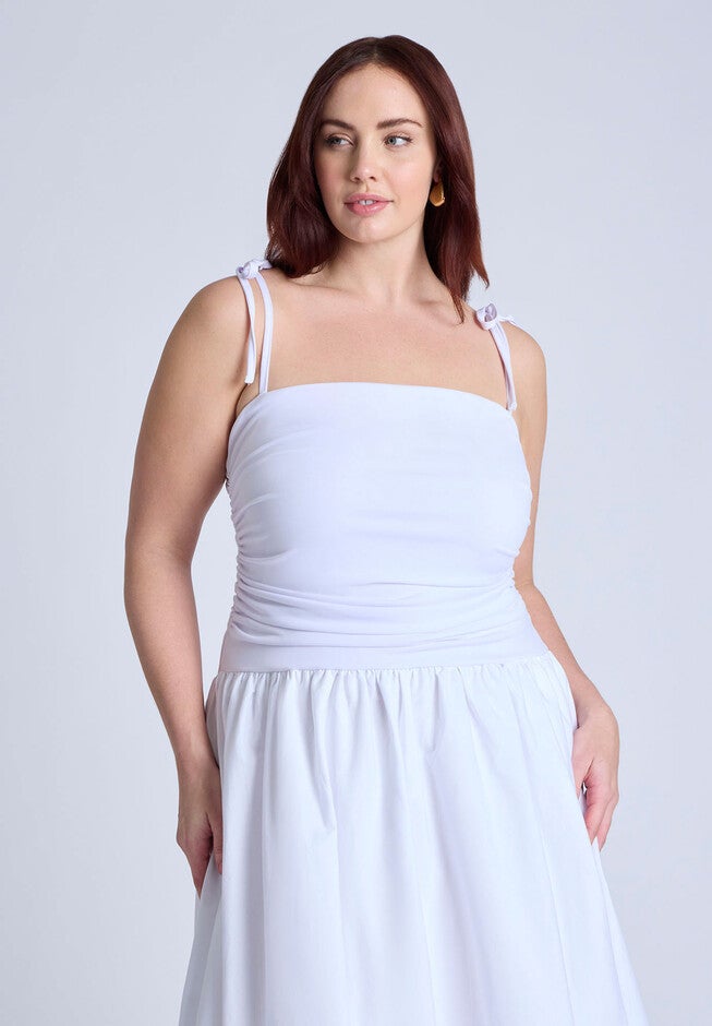 Bubble Skirt Midi Dress , NEUTRAL CREAM, alternate image number null