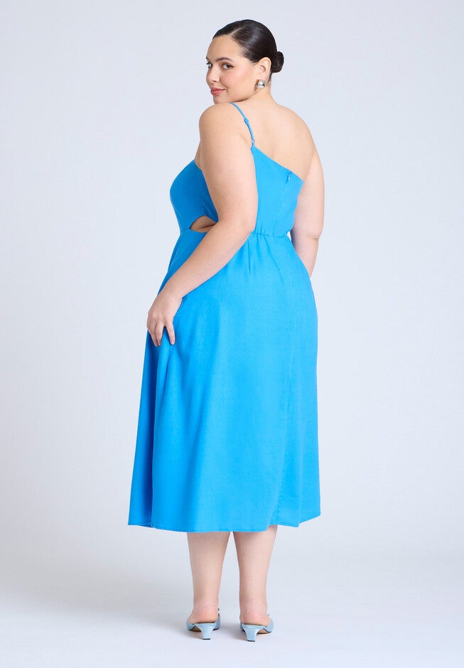 Floral Applque Midi Dress , AZURE BLUE, alternate image number null