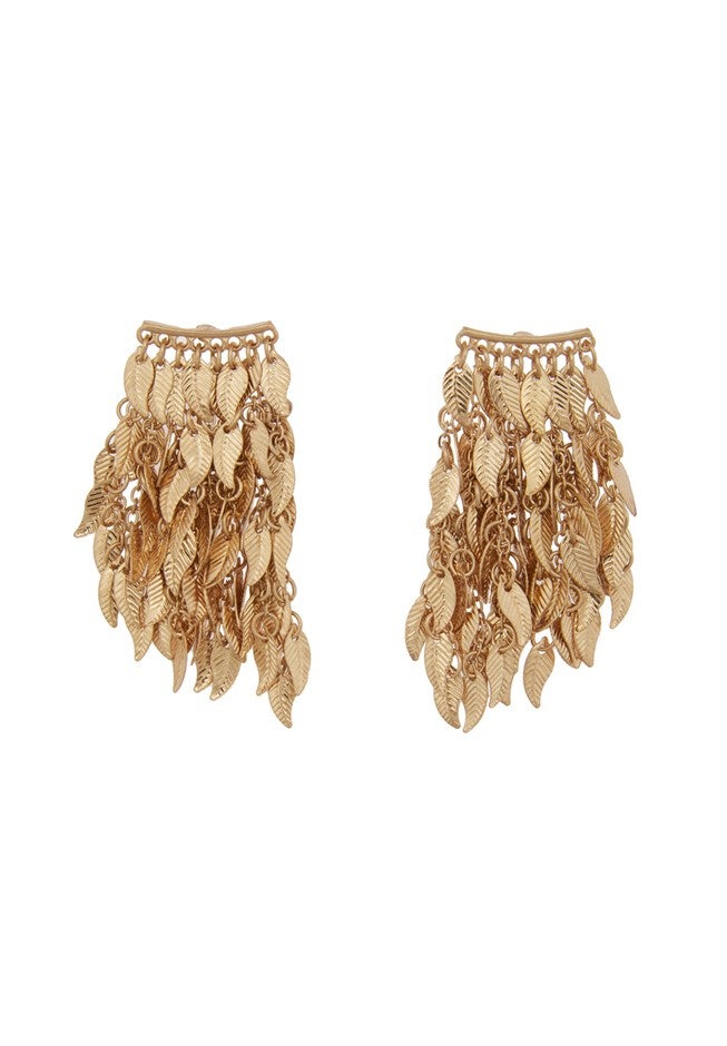 Dimensional Fringe Earrings, GOLD, hi-res image number null