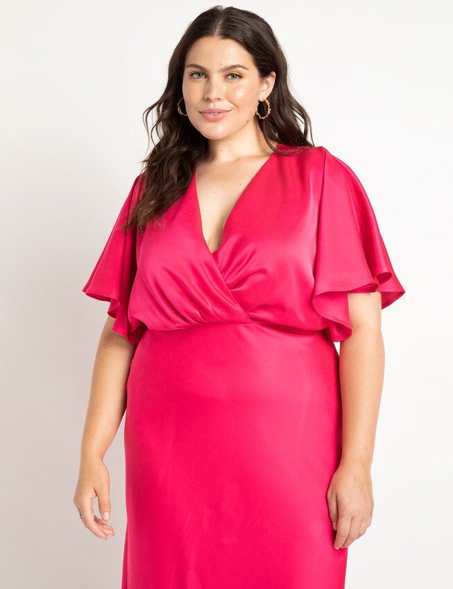Kimono Sleeve Maxi Dress, PINK, on-hover image number null