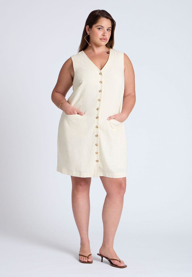 Mini Button Down Dress, ARCTIC WOLF, on-hover image number null