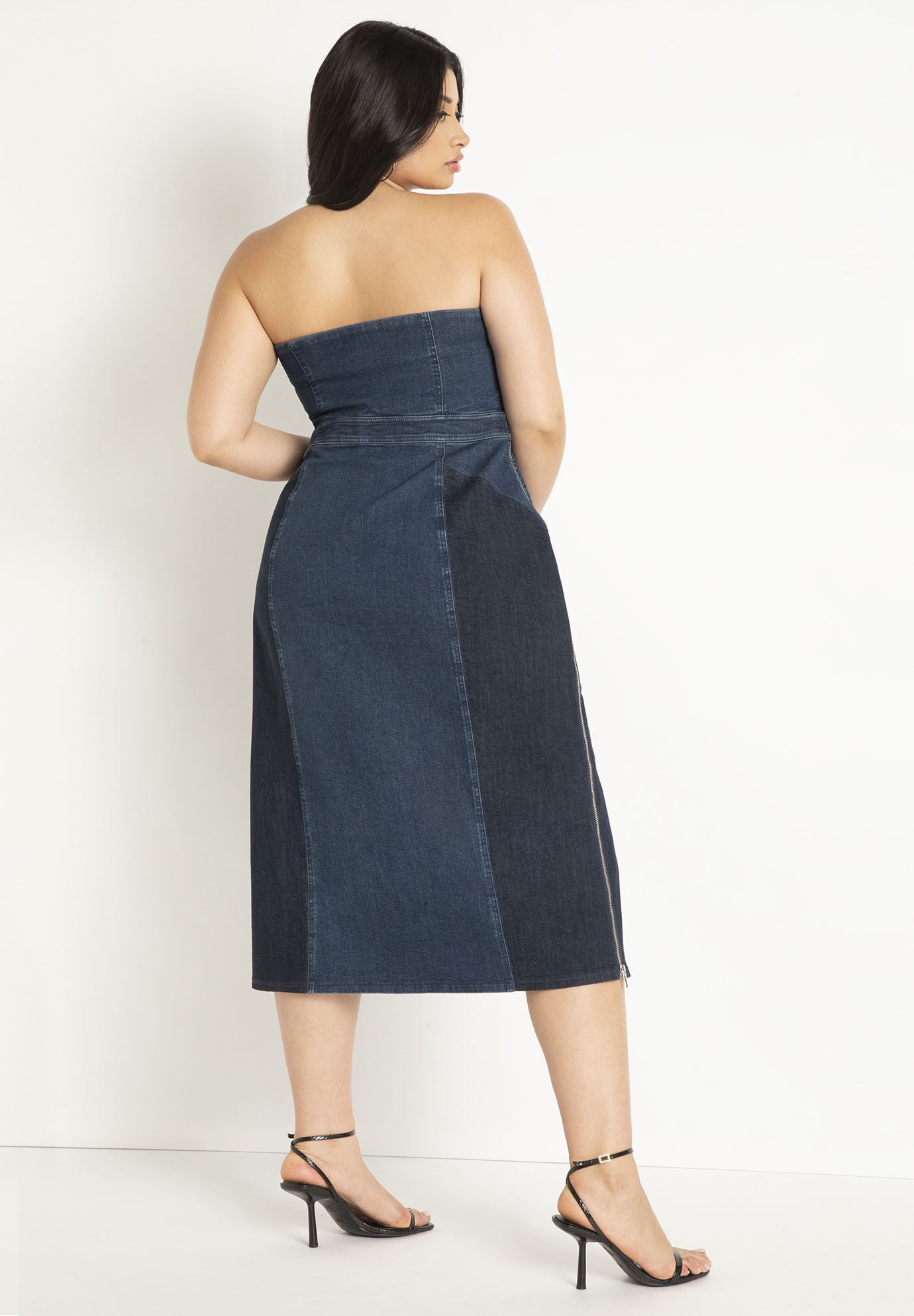  Strapless Denim Dress, , on-hover image number 1