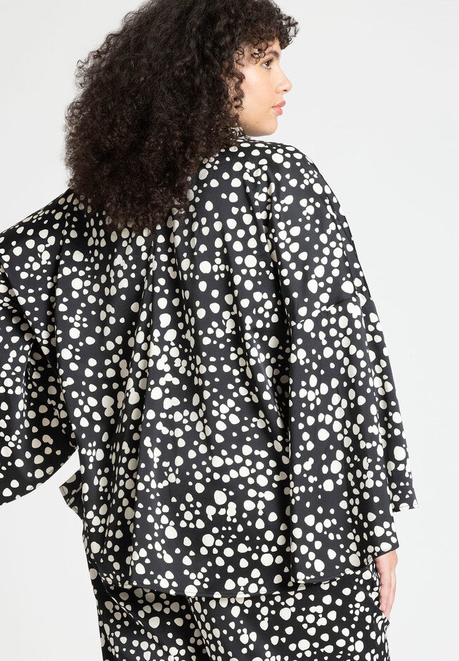 Tie Neck Cape Blouse, , alternate image number null